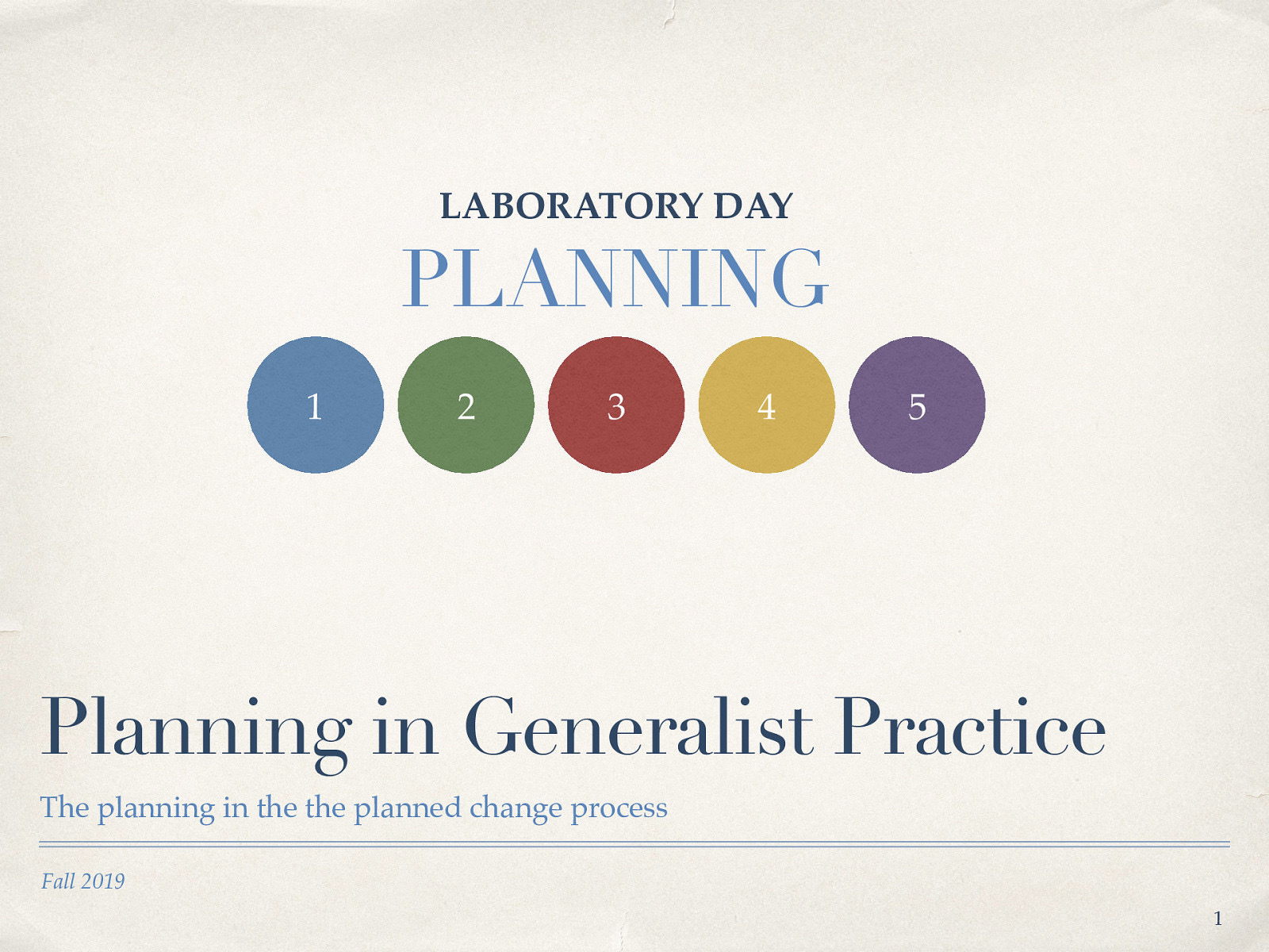 Location: CBC Campus - SWL 206 Time: Wednesday from 5:30-8:15 Week 11: 10/28/19 — 11/03/19 Reading Assignment: N/A Topic and Content Area: Lab Day - Planning Assignments Due: N/A Other Important Information: N/A
