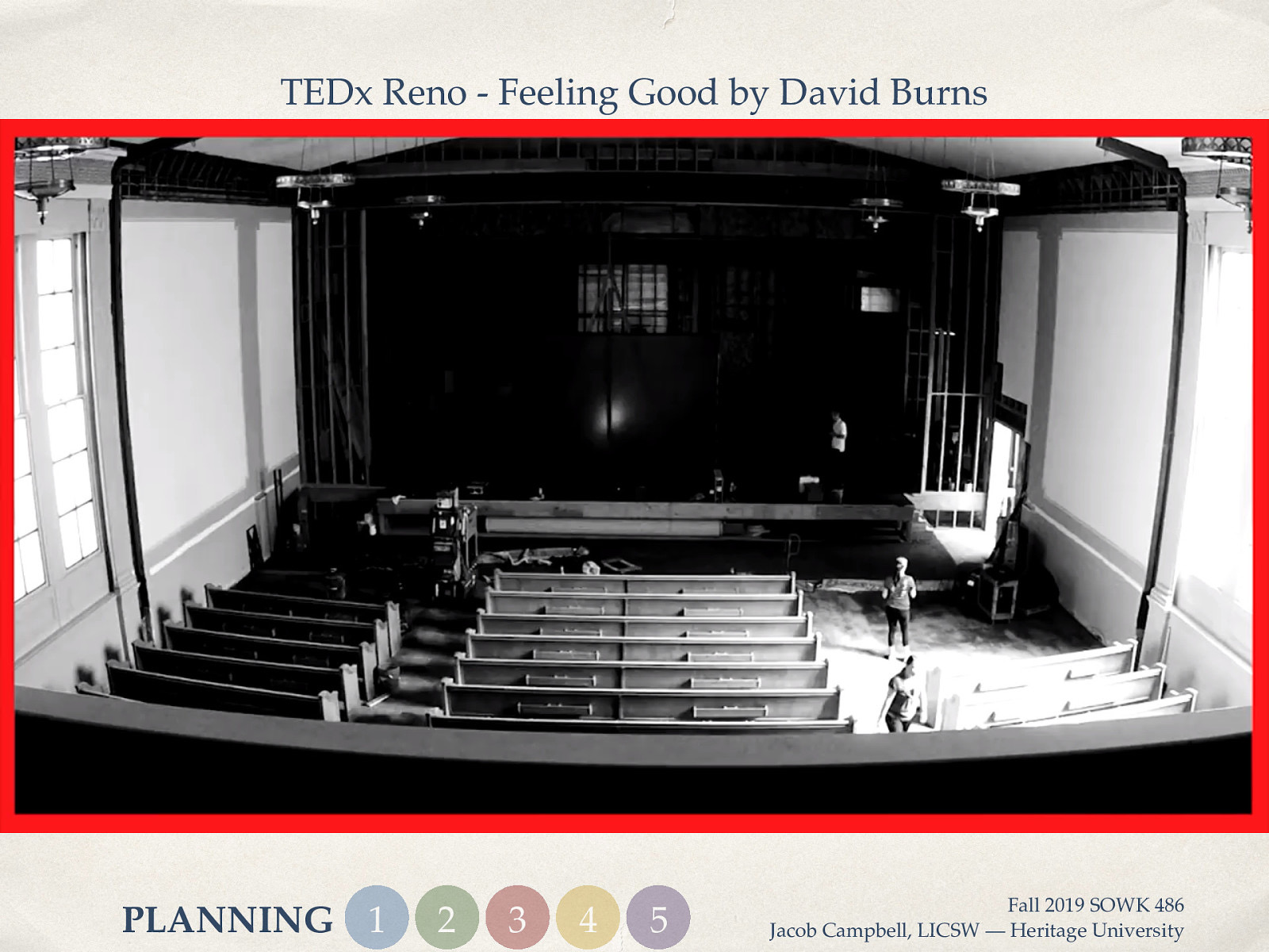  Burns, D. (2014, Sept 5) Feeling good. Retrieved from https://youtu.be/H1T5uMeYv9Q — Posted by TEDx Talks  Watch the talk. About 17 minutes from medical doctor, Dr. Burns, the author of feeling good. About his journey of deciding to use Cognitive Behavioral Therapy techniques.
