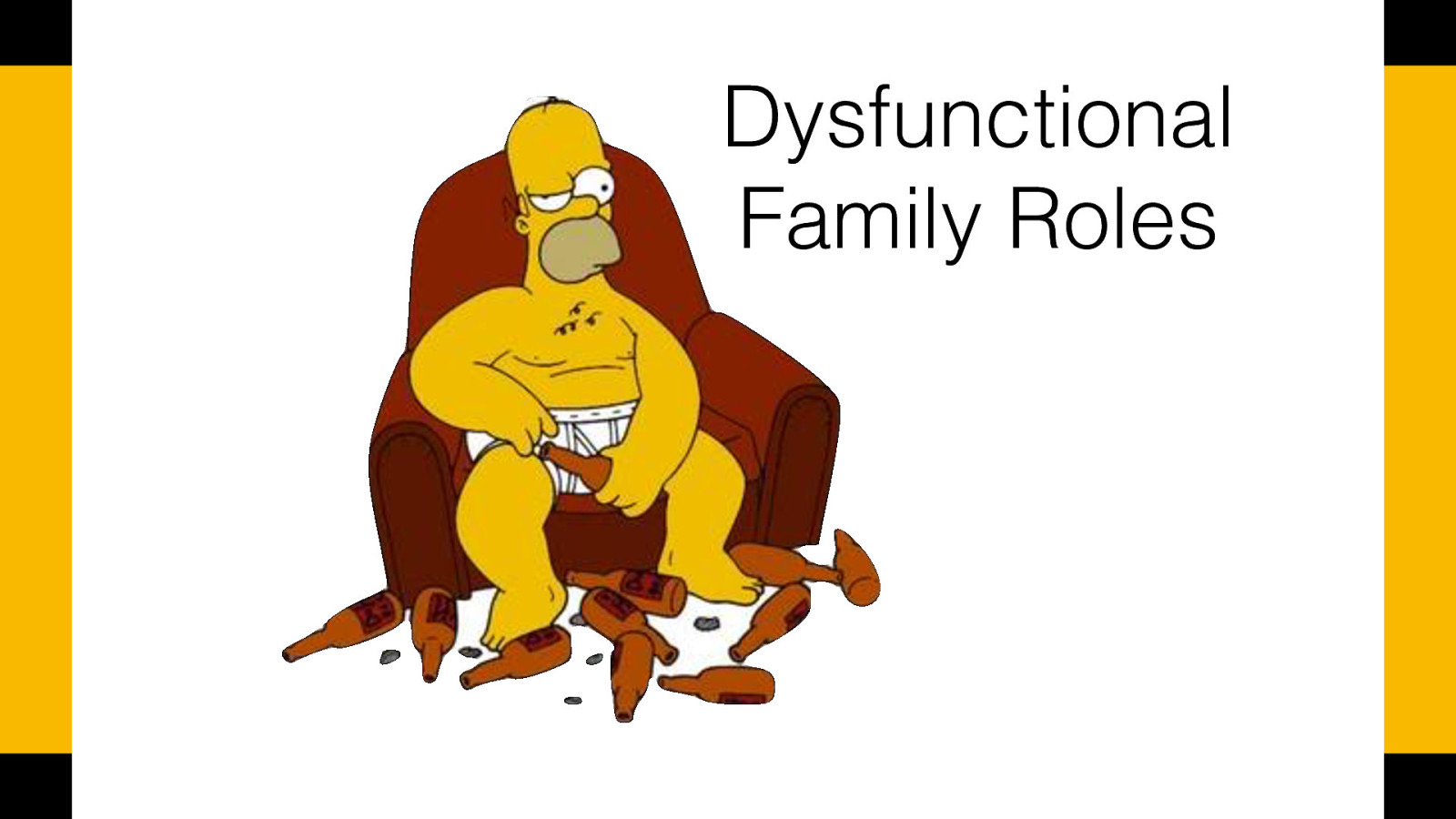  There can be a number roles that family members might fall under. Sometimes, especially in literature regarding substance abuse, there are roles described as co-dependent or dysfunctional considered common. We are going to spend some time examining those.  Also, something to consider. There is no real scientific backing to some of this, it is taken as standard and frequently seen, but has not be scientifically verified.
