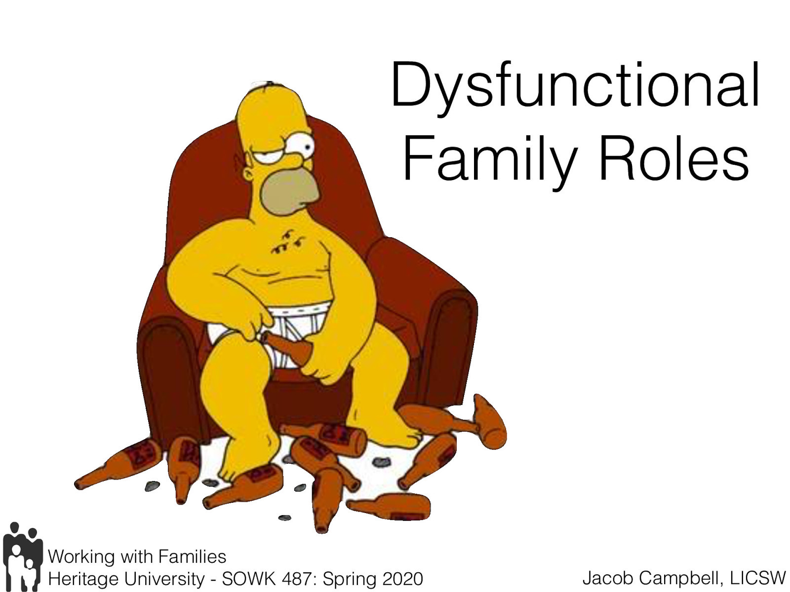  There can be a number roles that family members might fall under. Sometimes, especially in literature regarding substance abuse, there are roles described as co-dependent or dysfunctional considered common. We are going to spend some time examining those.  Also, something to consider. There is no real scientific backing to some of this, it is taken as standard and frequently seen, but has not be scientifically verified.
