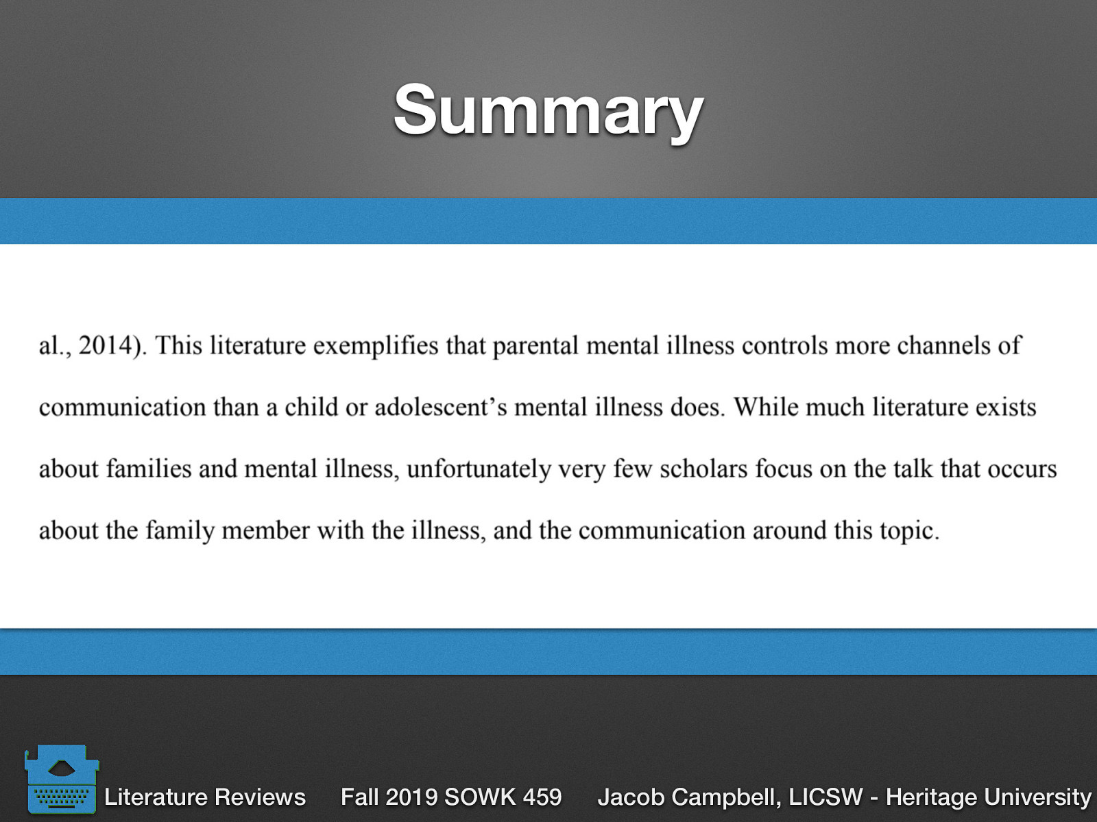 Example of summary
