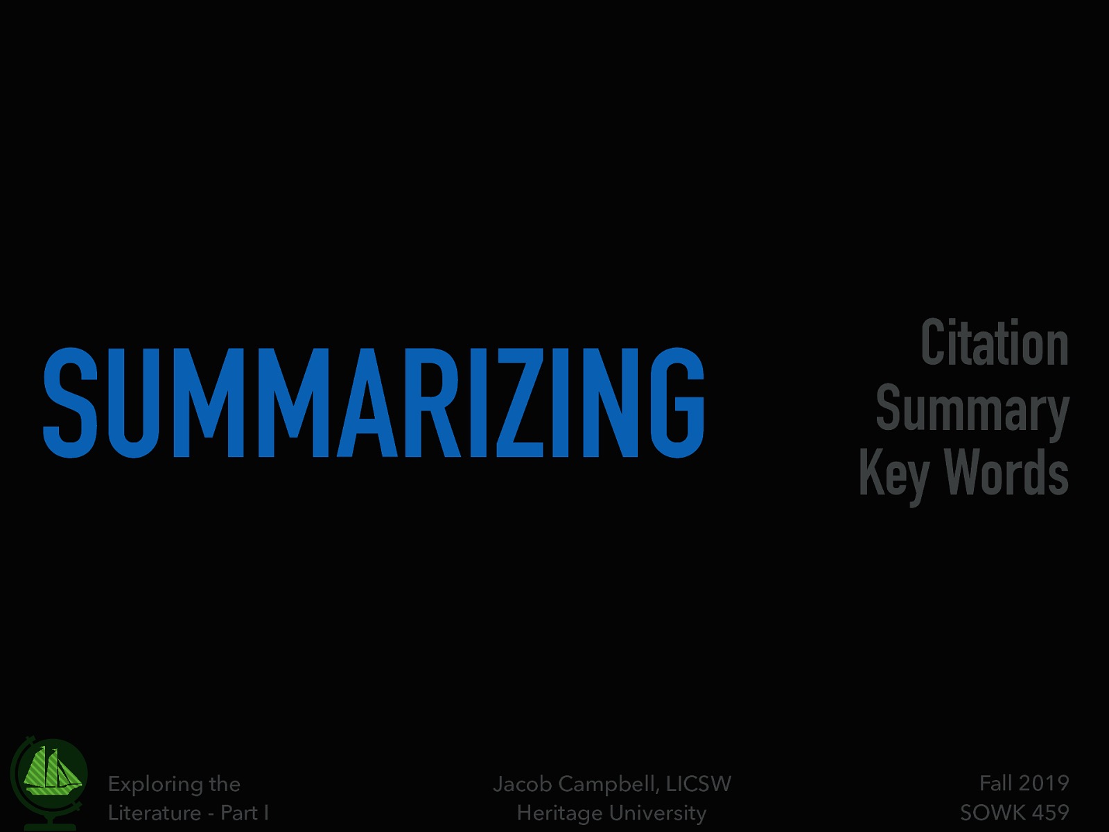  Along with finding the important parts that Lockman describes, it is important for you to be able to summarize the articles. 
