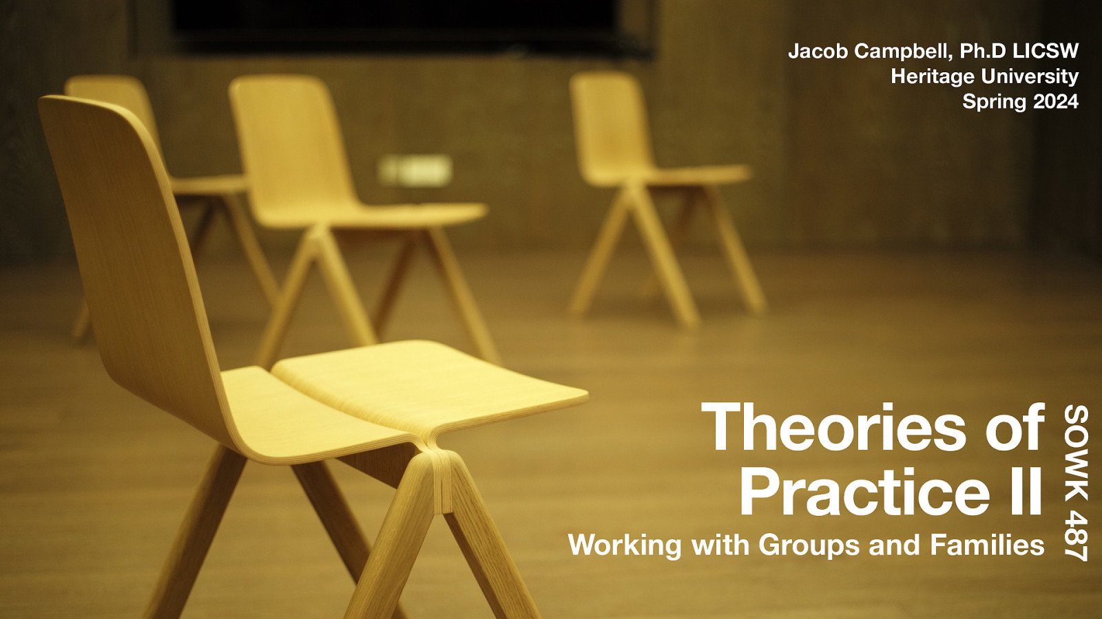 Jacob Campbell, Ph.D LICSW Heritage University Spring 2024 Working with Groups and Families SOWK 487 Theories of Practice II
