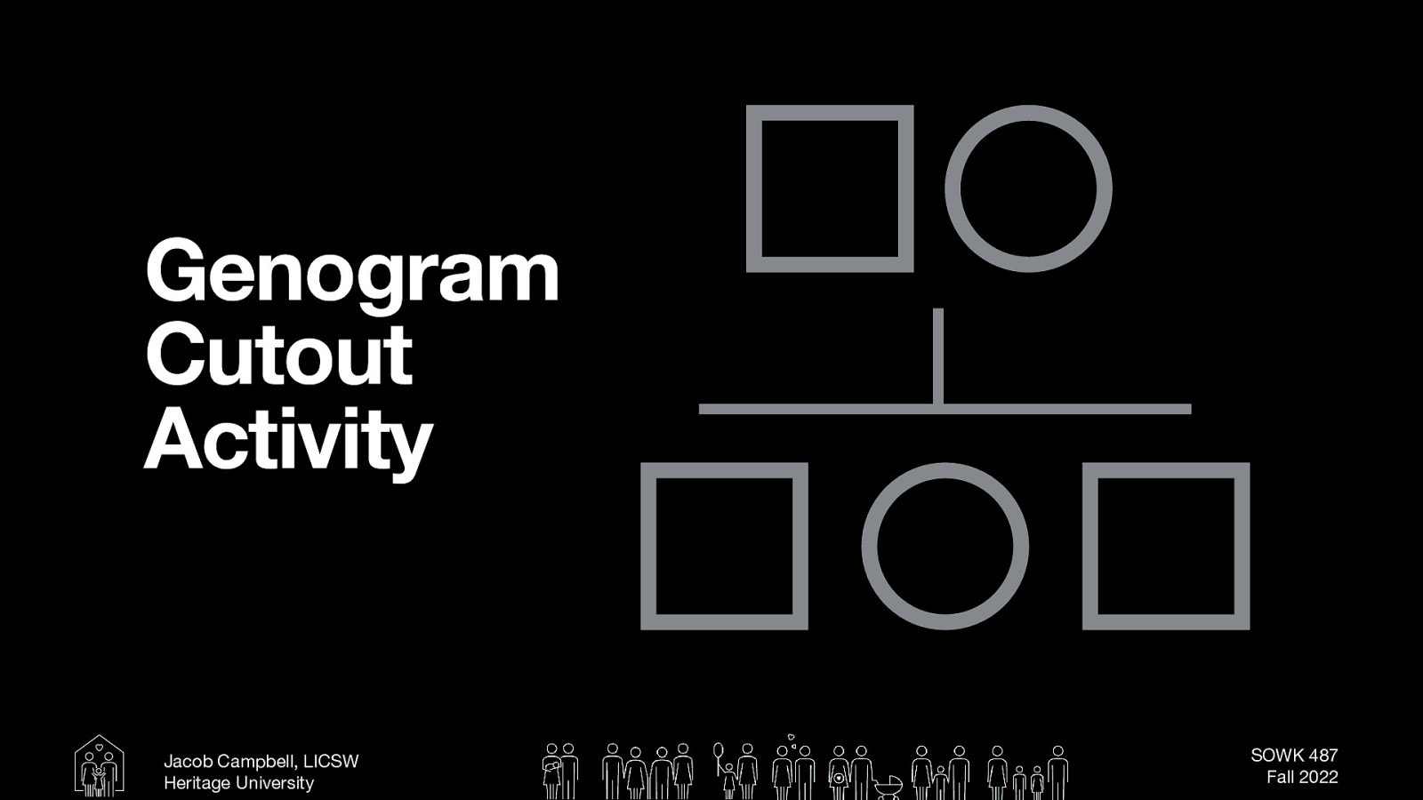 Genogram Cutout Activity Jacob Campbell, LICSW Heritage University SOWK 487 Fall 2022
