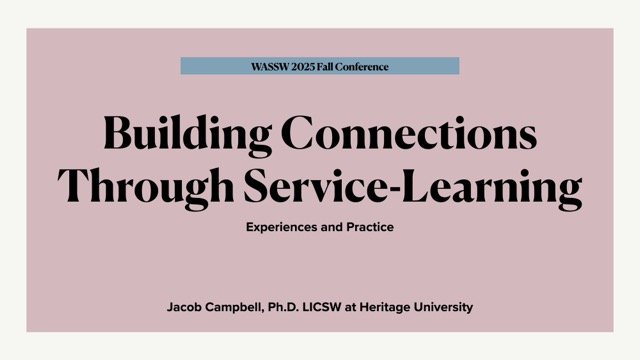 Building Connections Through Service-Learning: Experiences and Practice ...