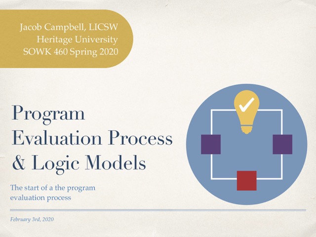 Spring 2020 SOWK 460 Week 04 - Program Evaluation Process and Logic ...