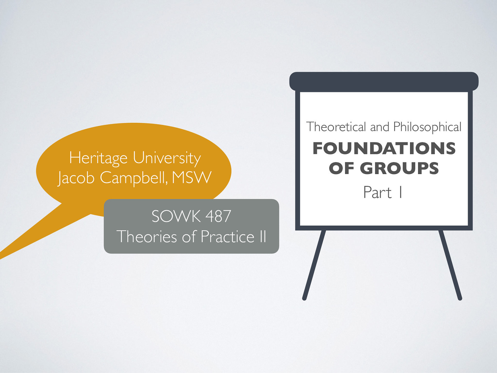 Time: Wednesday’s from 5:30-8:15 Date: 01/20/21 Content: Theoretical and Philosophical Foundations to Groups part I Reading Assignment: Garvin et al. (2017) Chapters 1-3 Due Dates:   A-01: Synchronous Class Engagement Attend class  A-02: Asynchronous Class Engagement Description of characteristic of a population due Friday 01/22/21 at 11:55 PM and two replies due Sunday 01/24/21 at 11:55 PM via My Heritage Class Forums   Read Garvin et al. (2017) Chapters 1-3 
